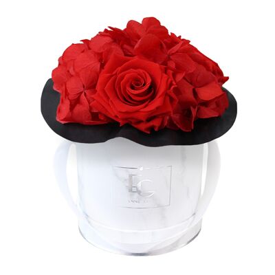 Splendida Ortensia Infinity Rosebox | Rosso vibrante | XS