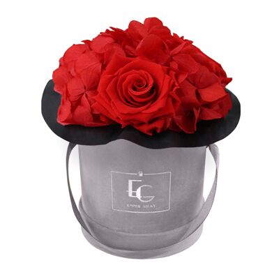 Splendida Ortensia Infinity Rosebox | Rosso vibrante | XS