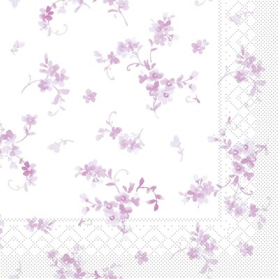Einweg Serviette Bonnie in Beere aus Tissue 33 x 33 cm, 20 Stück - Floral