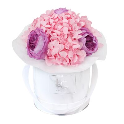 Splendida Peonia Mix Infinity Rosebox | Baby Lilli e rosa da sposa | XS