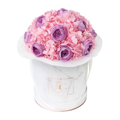 Splendida Peonia Mix Infinity Rosebox | Baby Lilli e rosa da sposa | M