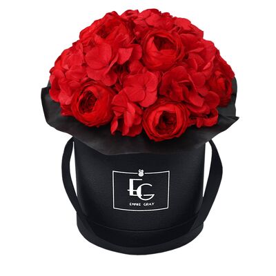 Splendid Peony Mix Infinity Rosebox | Vibrant Red | S