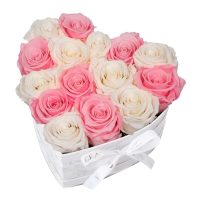 Mix Infinity Rosebox | Pure White & Bridal Pink | M