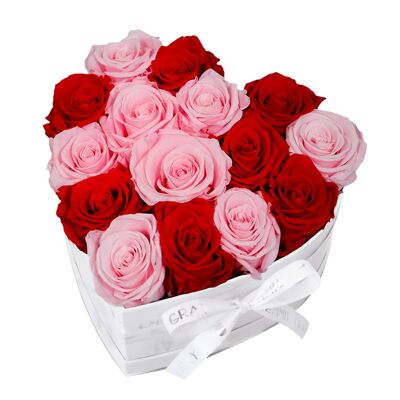 Mix Infinity Rosebox | Rosso vibrante e rosa da sposa | M