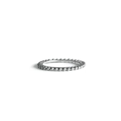 Bague ligne de perles Argent