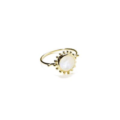 Sun and Vermeil stone ring - Moonstone