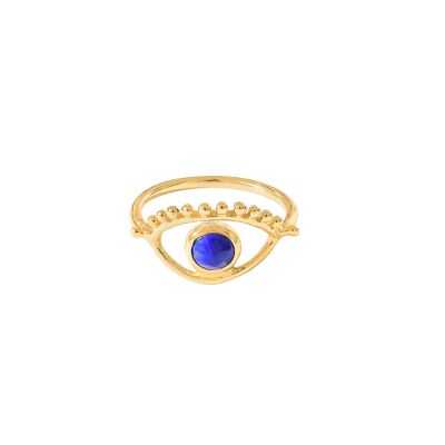 Anello Ajna Eye in Argento Vermeil e Lapislazzuli