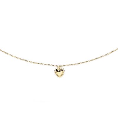 Vermeil mini beaded heart necklace
