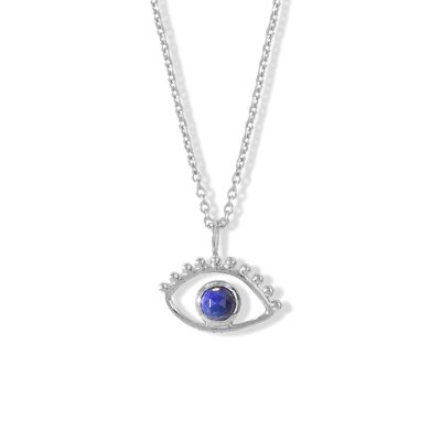 Ajna Eye Necklace in Silver and Lapis Lazuli