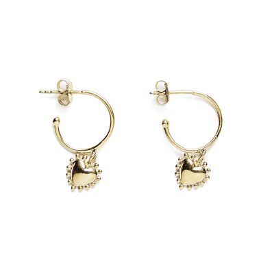 Mini heart hoop earrings (diam. 1.2 cm) Vermeil