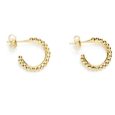 Vermeil pearl line mini hoops