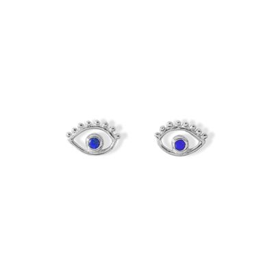 Pendientes de botón Ajna Eye en plata y lapislázuli