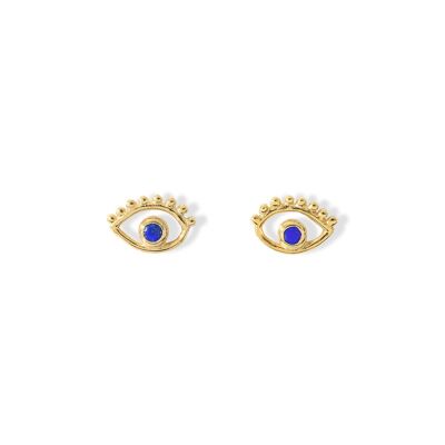 Vermeil and Lapis Lazuli Ajna Eye Studs