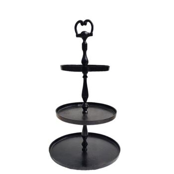 Etagere XL - Métal - 3 Niveaux - Machu Pichu - Noir Antique - Hauteur 69cm 3