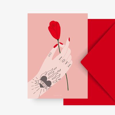 Carte postale / Main d'amour