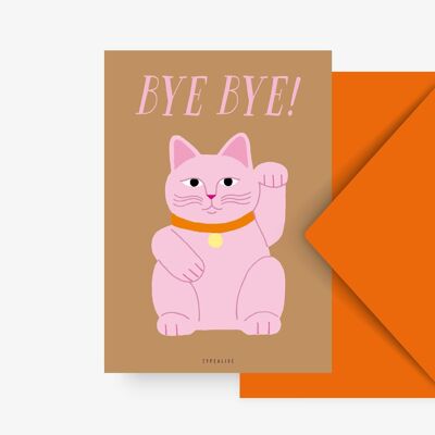 Cartolina / gatto sventolante