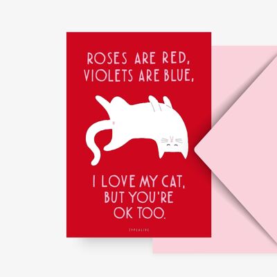 Postkarte / Valentine Cat No. 3