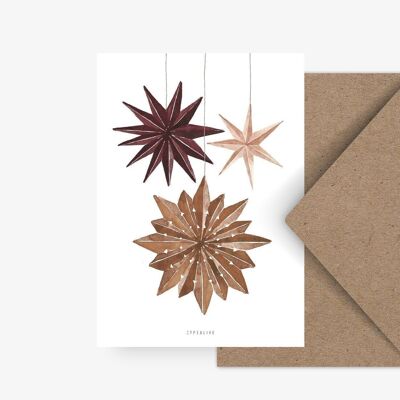 Carte postale / Etoiles en papier