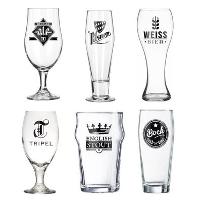 Set verres à bières-Beer glass- beer glasses-Bier der Welt, L'Hédoniste