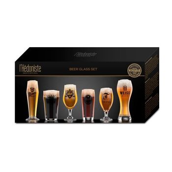 Set verres à bières-Verre à bière- Verres à bière-Bier der Welt, L'Hédoniste 2