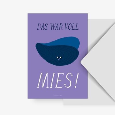 Postkarte / Voll Mies