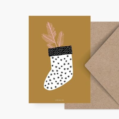 Postkarte / Christmas Stocking No. 2