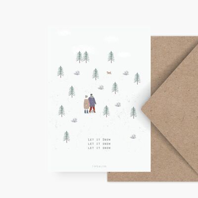 Carte postale / Qu'il neige