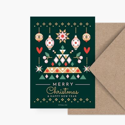 Carte postale / Noël géométrique no. 3