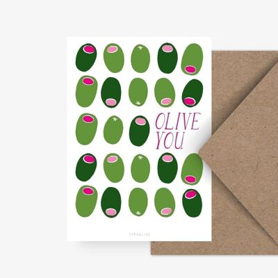 Postkarte / Olive You