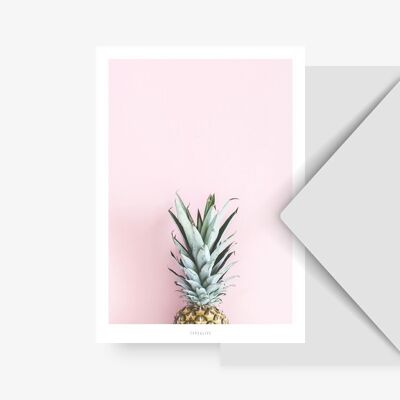Carte postale / ananas pastel