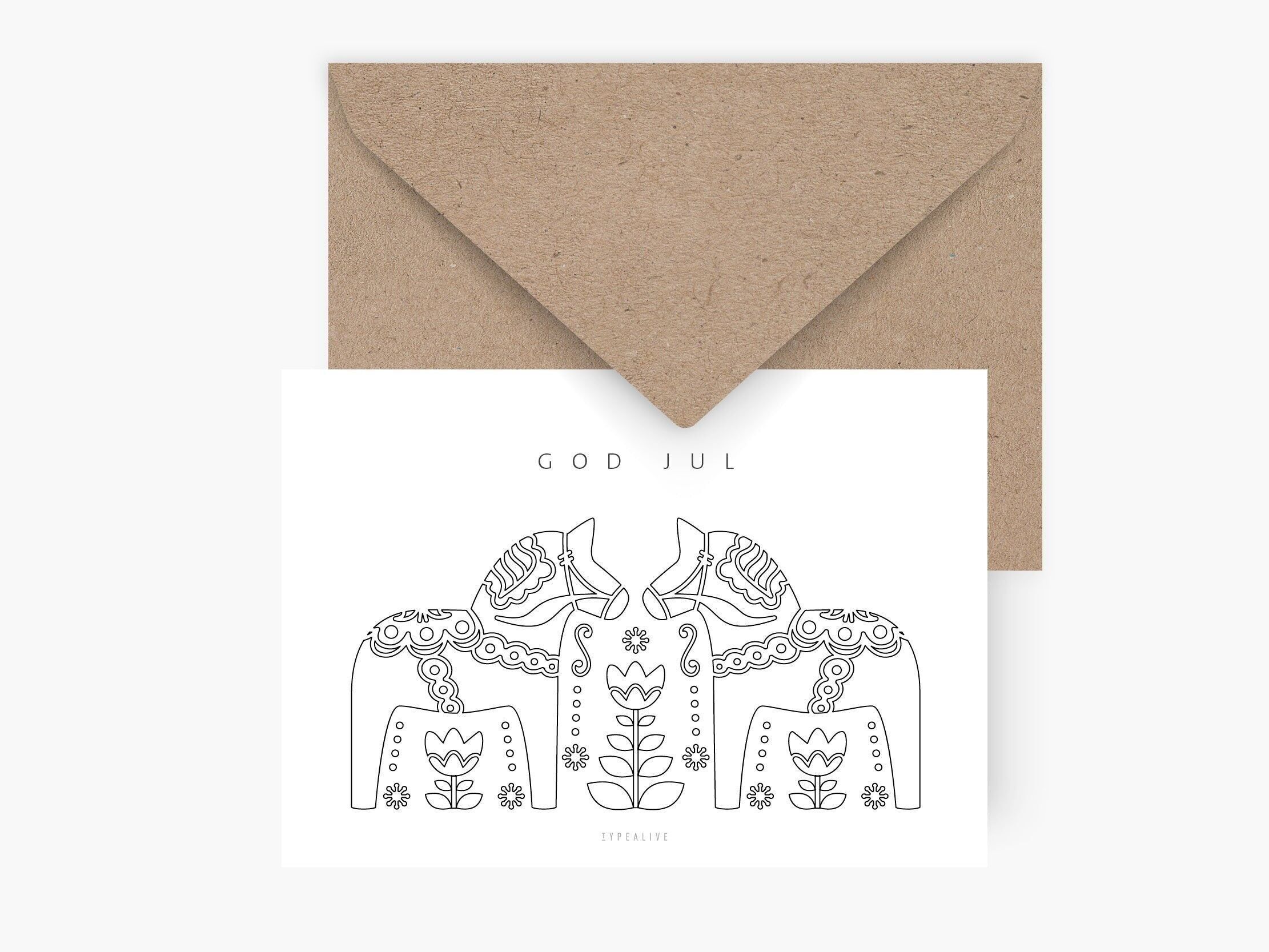 Postal / Caballos Dala