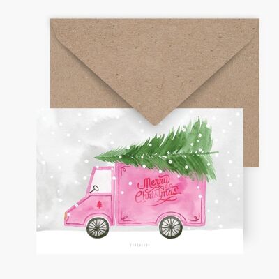 Postal / camión de navidad