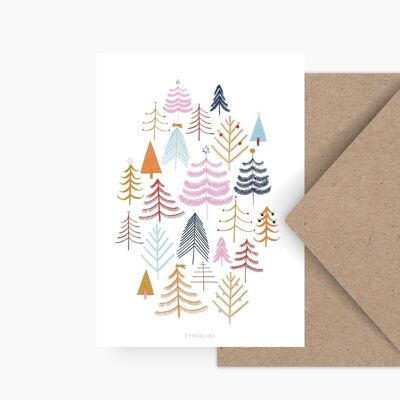 Postkarte / Christmas Forest