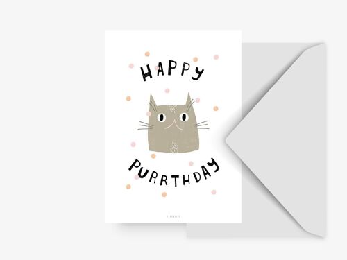 Postkarte / Happy Purrthday