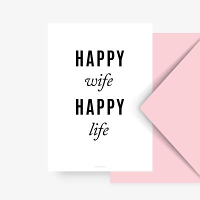 Postkarte / Happy Wife