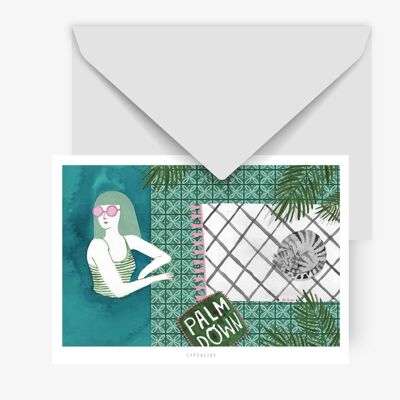 Postkarte / Pool Party