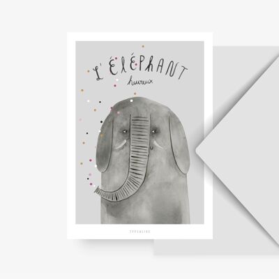 Postkarte / French Animals Elephant