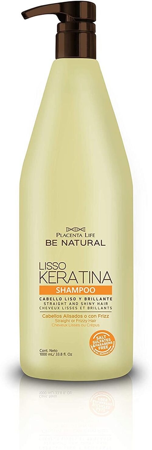 Champú. Lisso keratina. Cabello liso y brillante. Contenido 1000 mililitros.