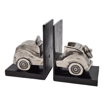 Serre-Livres - Voiture - Métal - Décoration - Vieux Métal/Noir - Hauteur 19cm 2