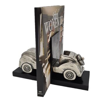 Serre-Livres - Voiture - Métal - Décoration - Vieux Métal/Noir - Hauteur 19cm 3