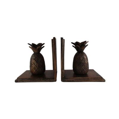 Bookends - Decoration - Metal - Pineapple - Antique Brass Shiny - 13.5cm height