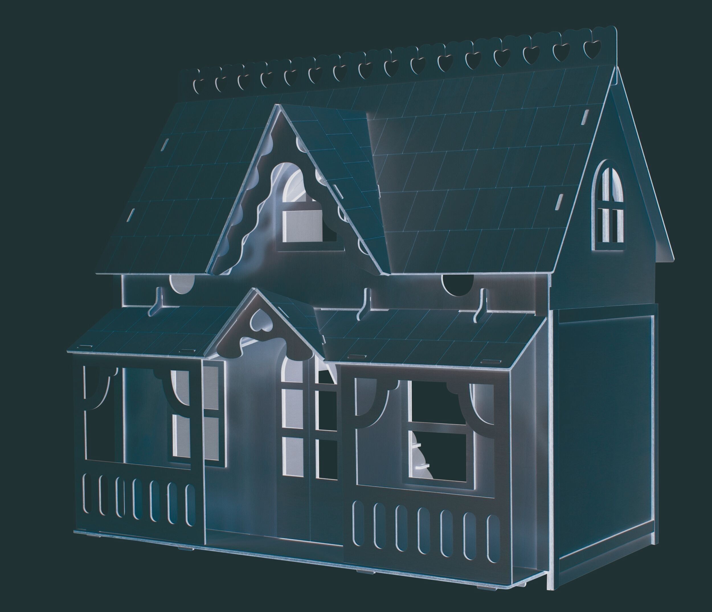 Kit di costruzione Casa delle bambole 'Casa con veranda' 1:12