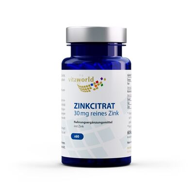 Citrate de zinc 30 mg (60 gélules)