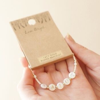 Bracelet en perles de pierres semi-précieuses Salut en or 3