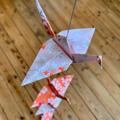 Guirnalda de origami, rosa y coral