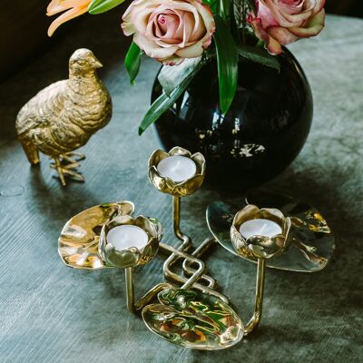 Candle holder, Yellow Water lily