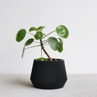 Black oslo planter - l