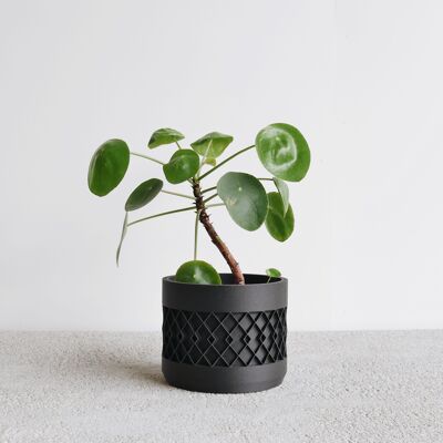 Black aztek planter - l