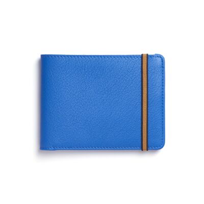 Sky blue wallet with elastic