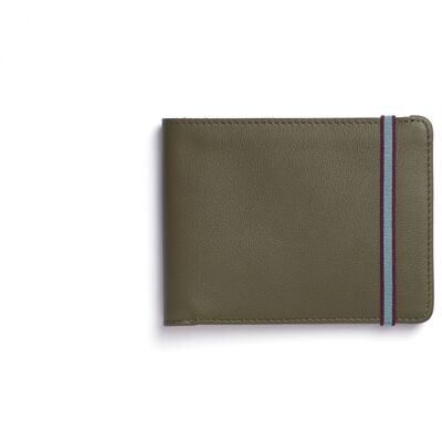 Khaki wallet with elastic